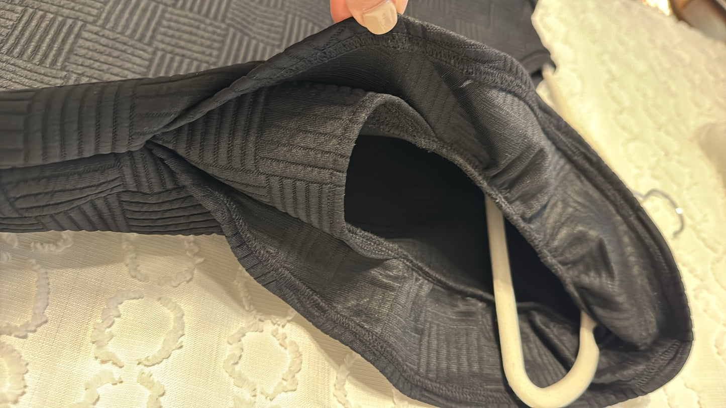 BLACK - Ruffled Sleeve Tee and Drawstring Shorts Set