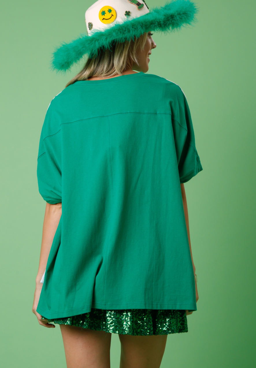 St. Patrick Sequin Clover Top
