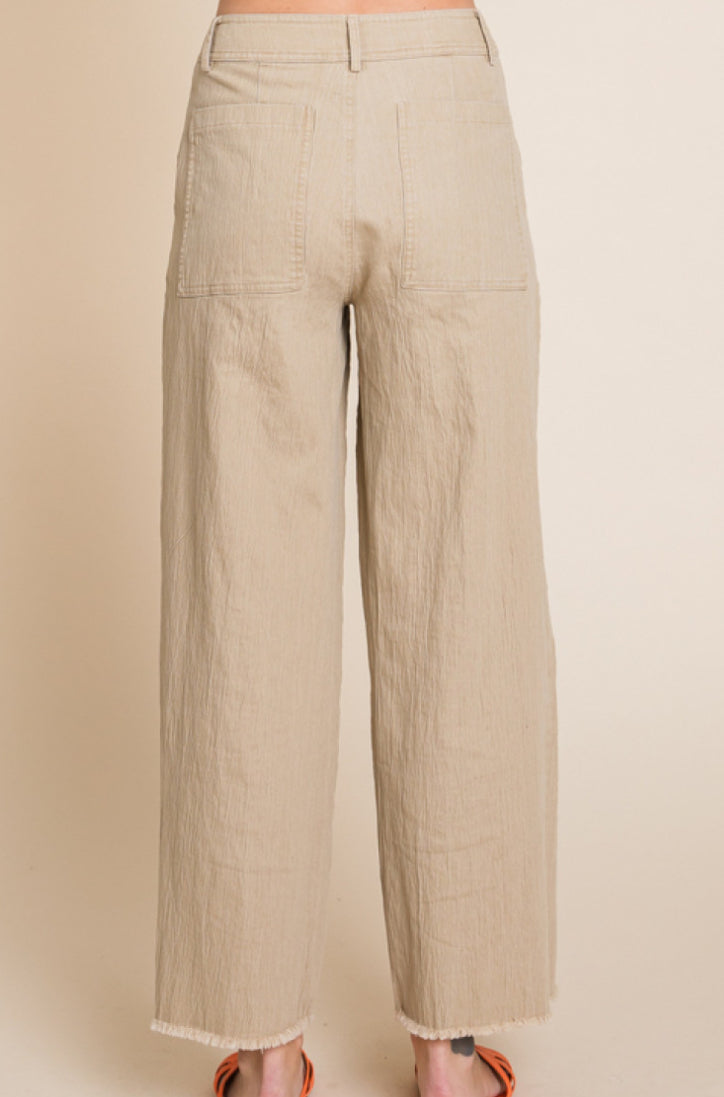 Cotton Taupe Pants