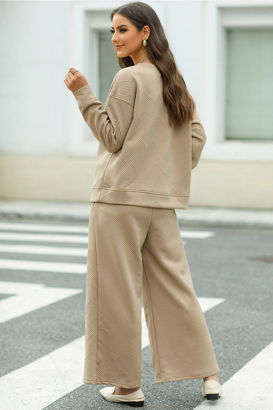 Ultra Loose Textured 2pcs Slouchy Outfit