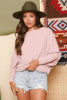 Dusty Lilac off shoulder loose fit knit shirt