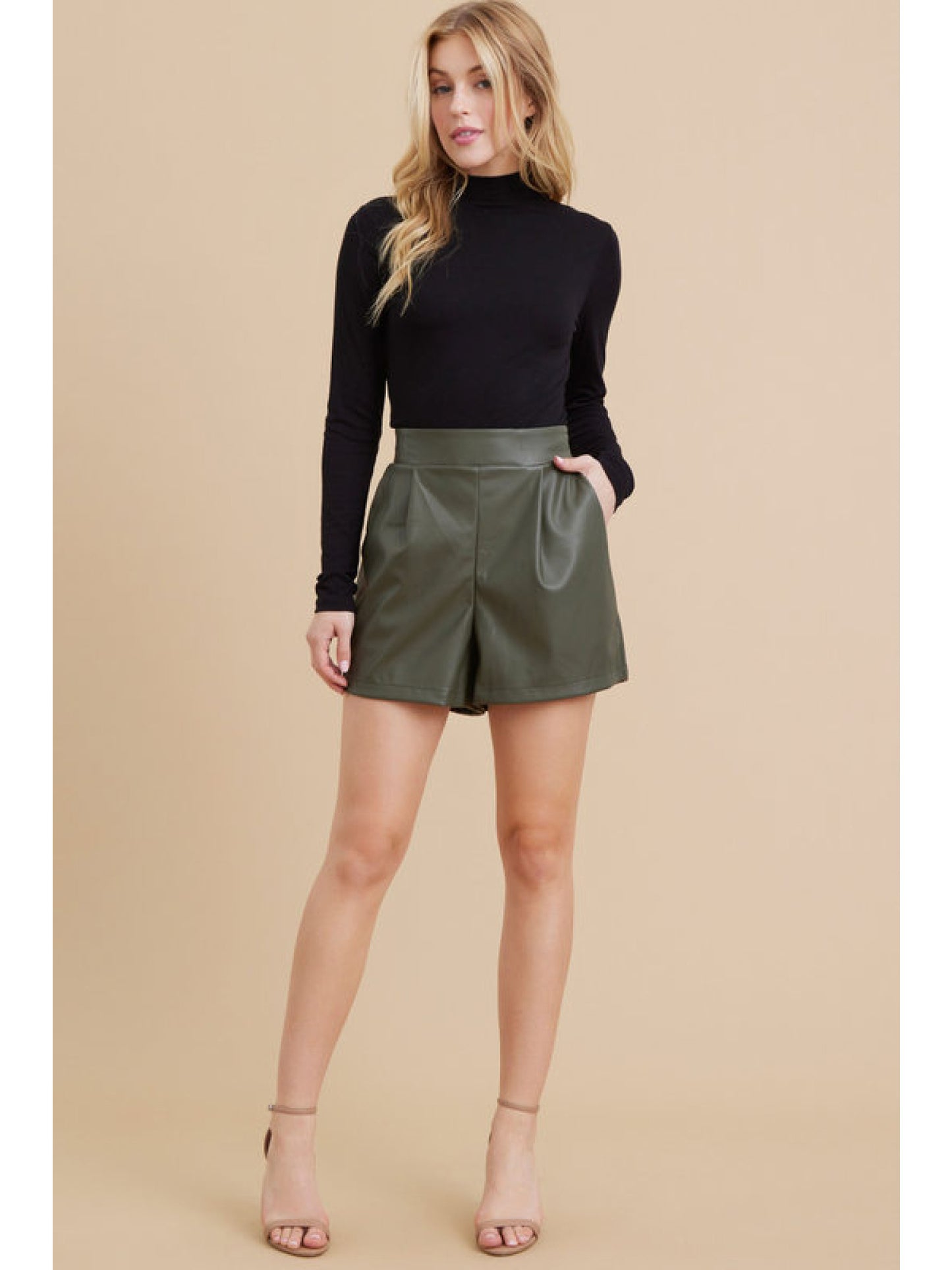 Fake pleather shorts