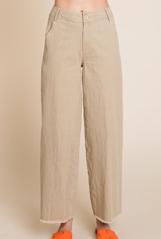 Cotton Taupe Pants