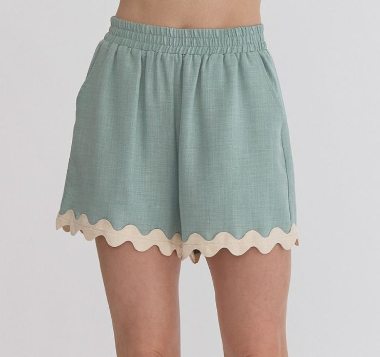 High-Waisted Ric Rac Shorts